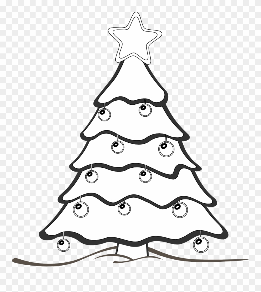 19 Black And White Christmas Tree Clip Library Stock - Christmas Tree Coloring Pages - Png Download