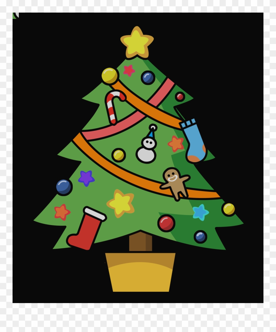 Free Christmas Tree Clip Art Borders Clipart Of Xmas - Christmas Tree Cartoon Clipart Png Transparent Png