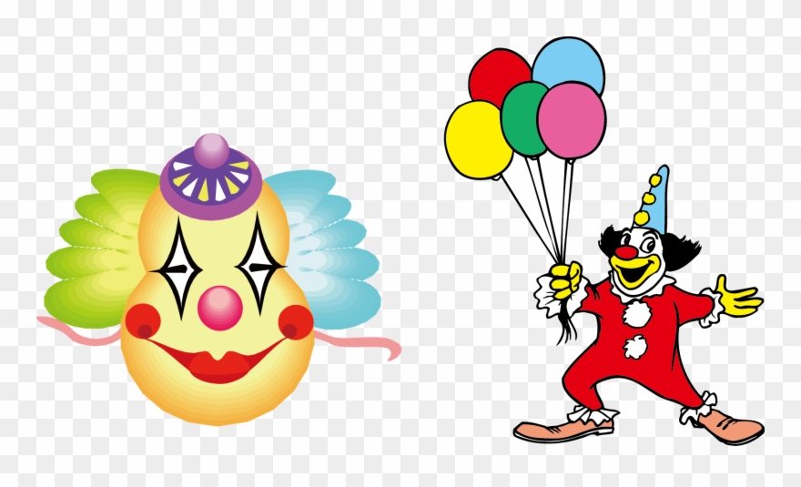 Balloon Vector Carnival - Balloon With Clown Clipart - Png Download