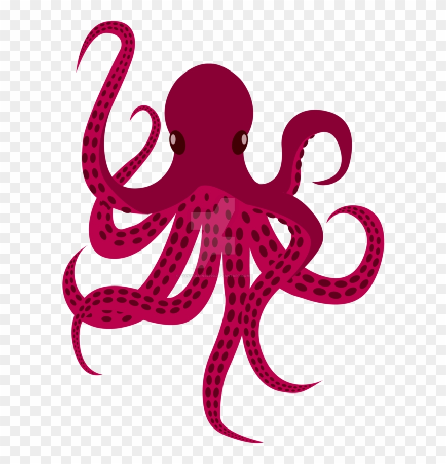 Vector Tentacles Red - Kraken Silhouette Clipart