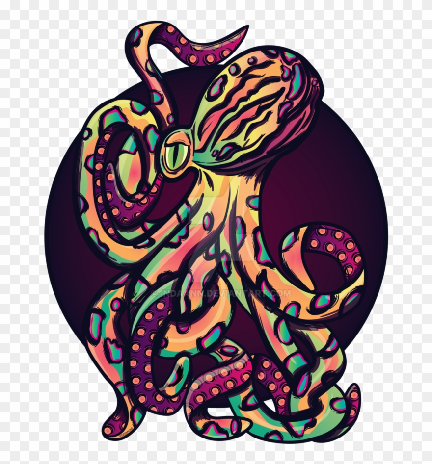 Psychedelic By Indaann - Psychedelic Octopus Clipart