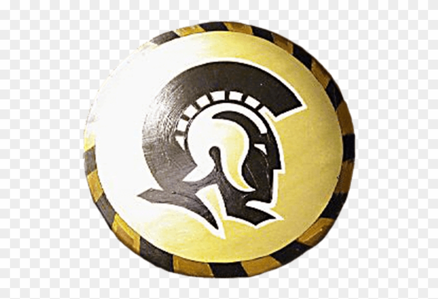 Wooden Gold Trojan Warrior Shield - Ualr Trojans Clipart