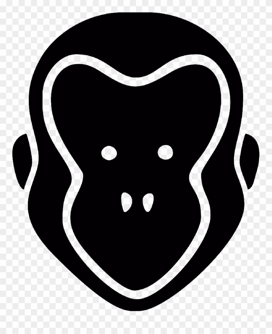 Monkey Silhouette Head For Vinyl Clipart