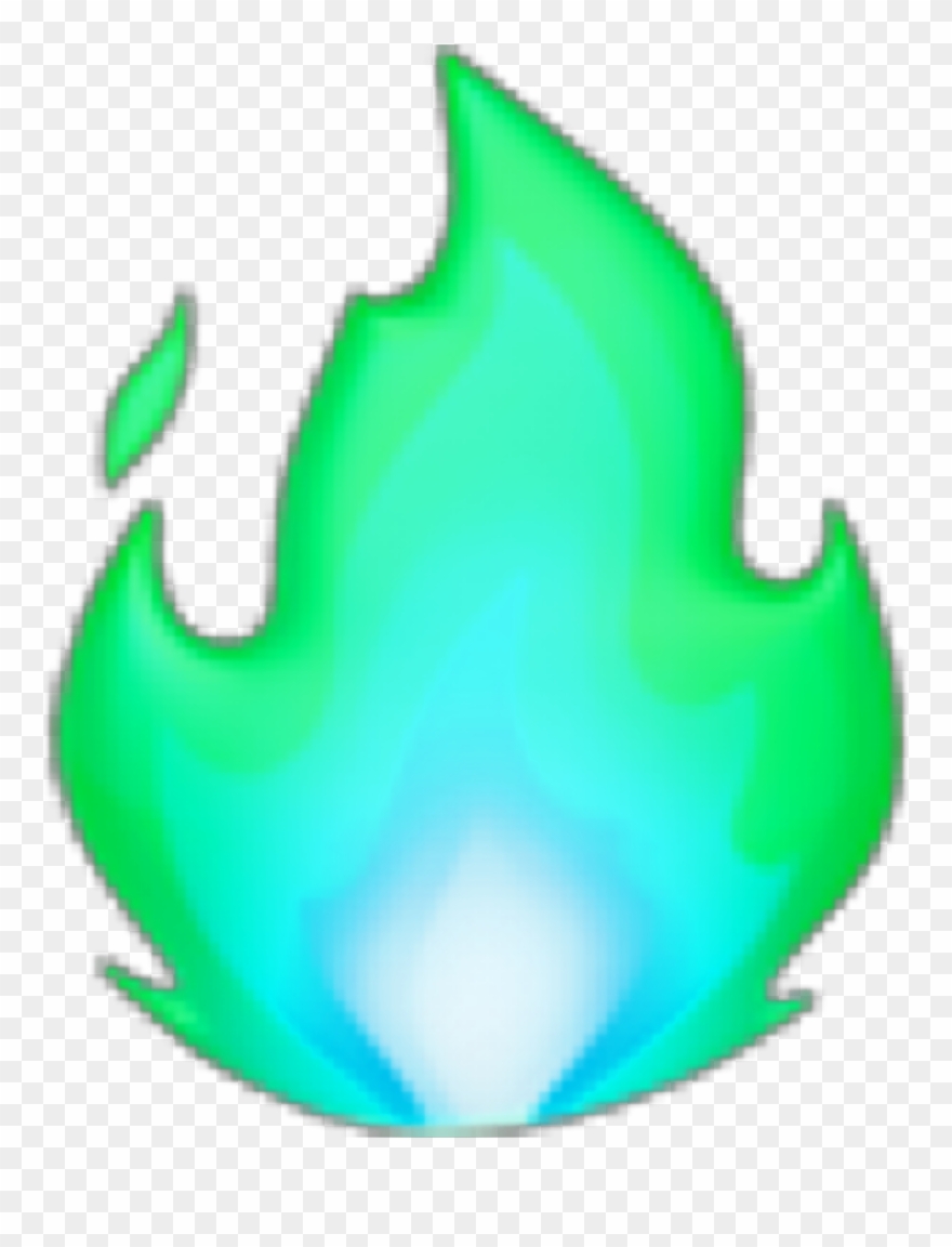 Fire Fuego Lightblue Celeste Green Verde Emoji Freetoedit - Iphone Fire Emoji Clipart