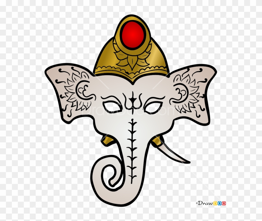 How To Draw Ganesha - Drawing Of Face Mask Clipart