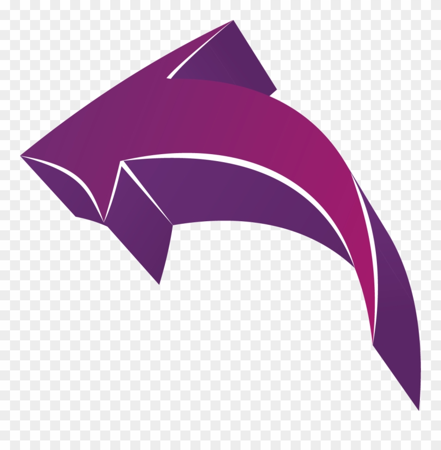 Arrows, 3d 01 Png - Curved Arrow Png Purple Clipart