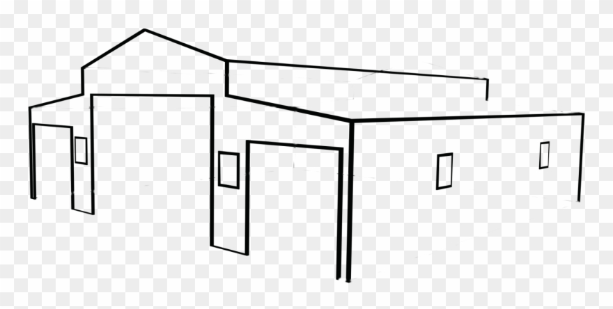 Barn Trim Black - House Clipart