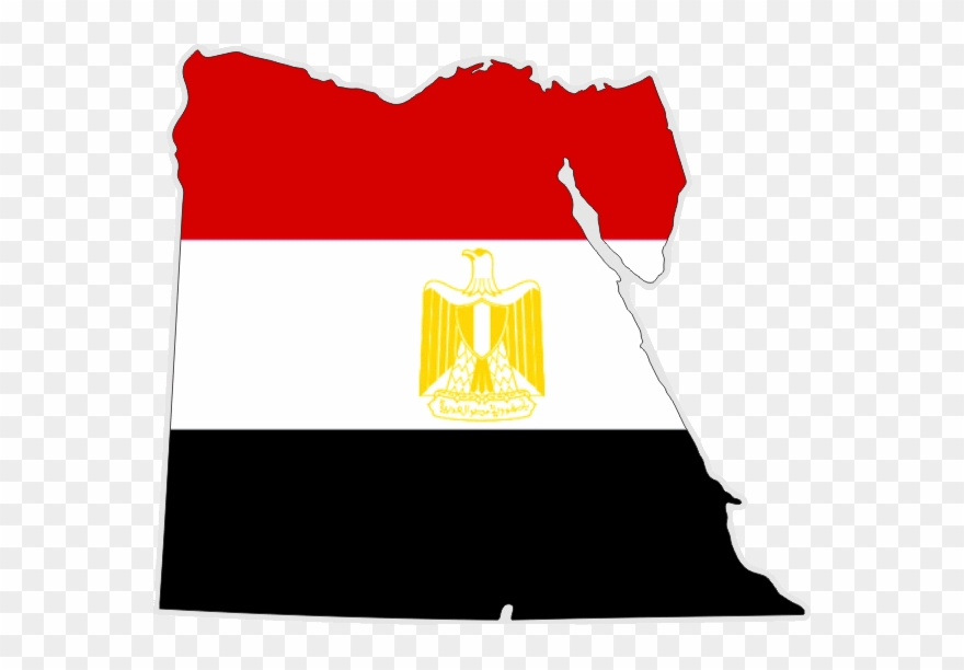 Auf Contour Geschnittene Flagge - Egypt Flag Map Png Clipart