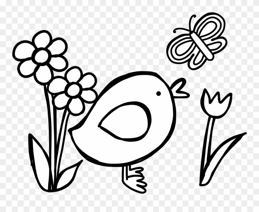 Spring Blackline - Line Art Clipart