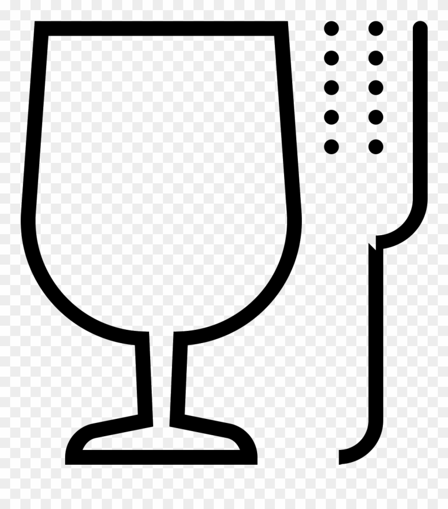 This Icon Contains A Glass And A Fork Clipart