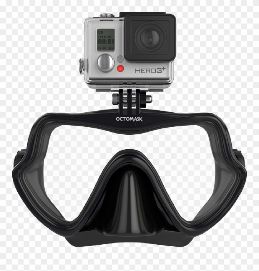 Frameless Wtih Mount - Scuba Goggles With Gopro Mount Clipart