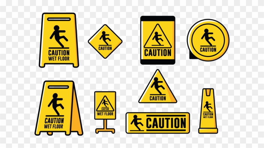 Vector Sign Caution Wet Foor - Warning Sign Clipart