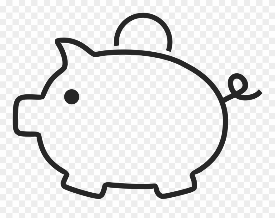 Kosten Sparen - Piggy Bank White Png Clipart