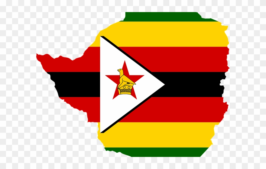 Map Flag Clipart School - Zimbabwe Flag Map - Png Download