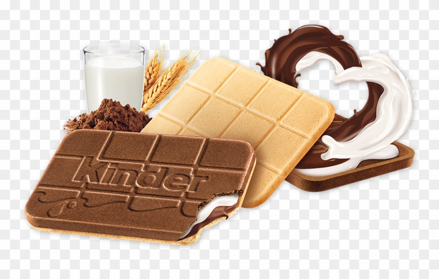 Die Beiden Waffeln, Eine Davon Mit Kakao, Sind So Hauchdünn - Kinder Cards Clipart