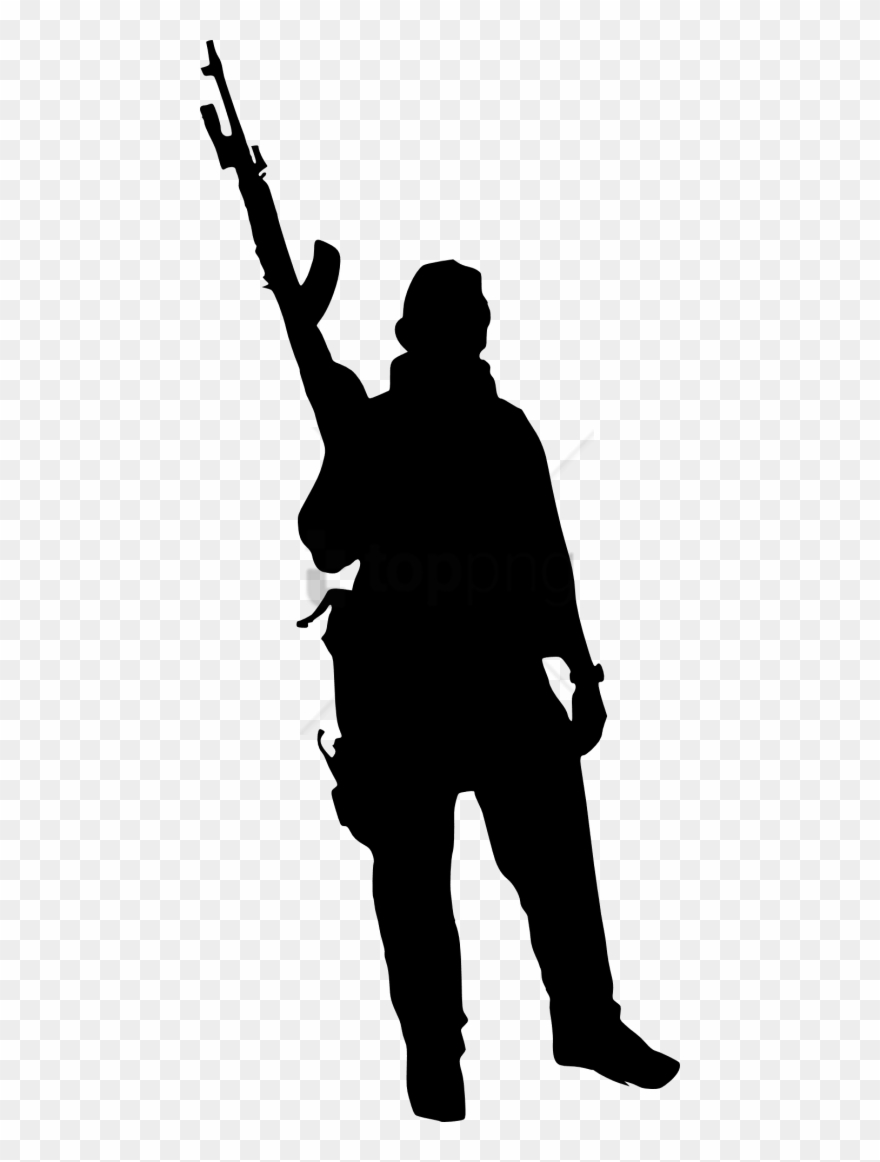 Free Png Army Silhouette Png Png Images Transparent - Soldier Silhouette Transparent Background Clipart