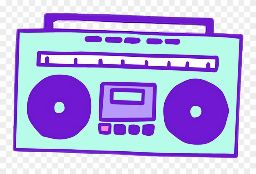 #radio #radyo #green #purple #yeşil #mor #cute #kawaii - Boombox Clipart