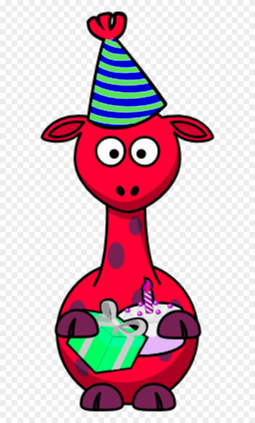Giraffe Wearing Cone Hat Vector Clip Art - Cartoon Elk - Png Download