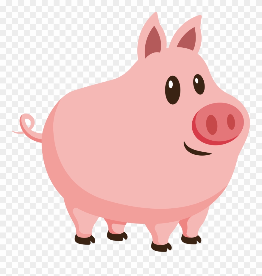 Pink Pig Cliparts - Cartoon - Png Download