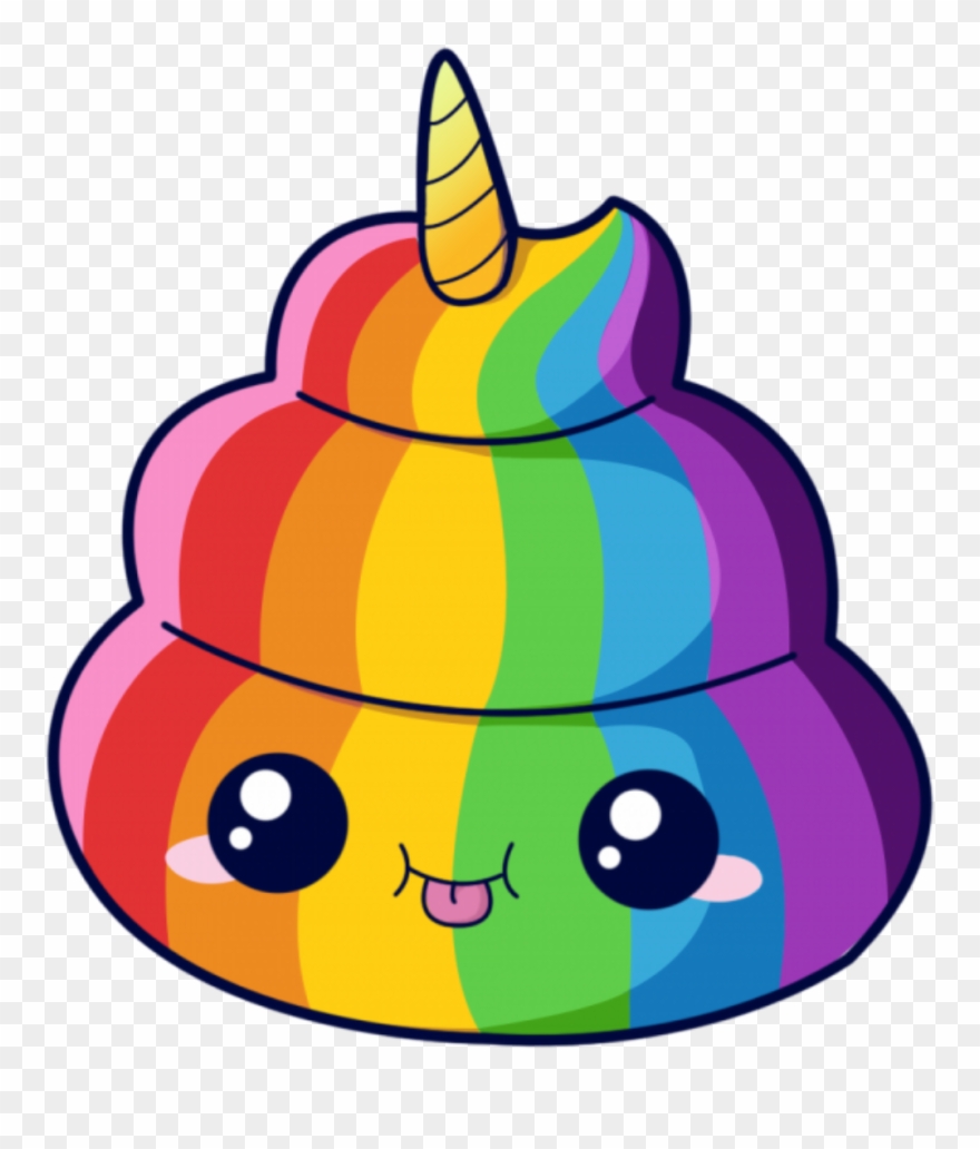 Emoji Unicorn Kawaii Stickers Transparent Png Emoji - Poop Emoji Png Clipart
