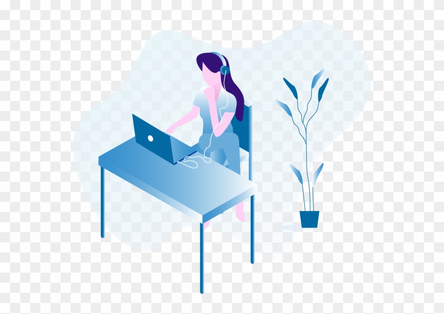 Online Meetings - Sitting Clipart