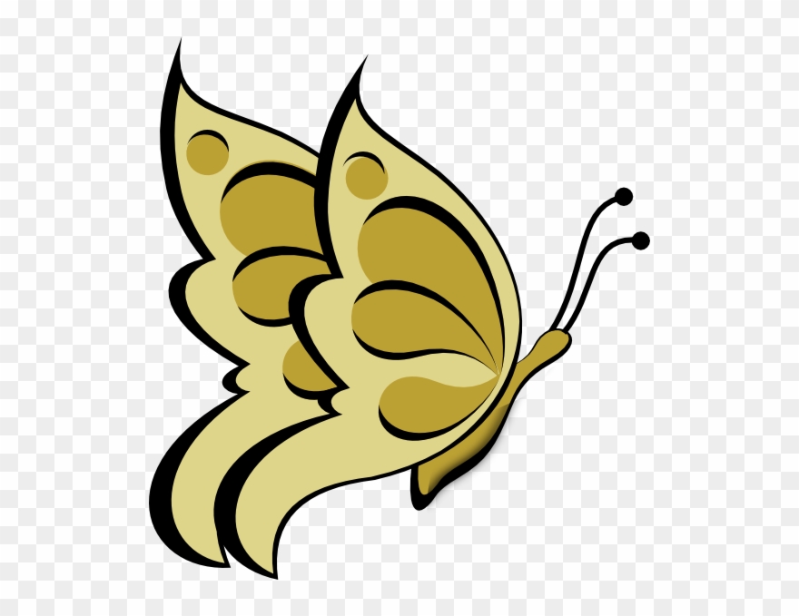 Light Gold Clip - Light Purple Butterfly Clip Art - Png Download