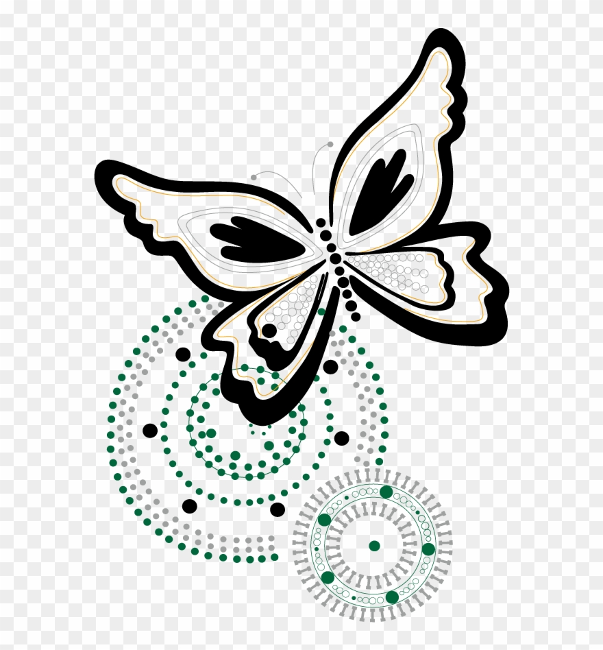 矢量水墨蝴蝶 - Nippon Maru Clipart