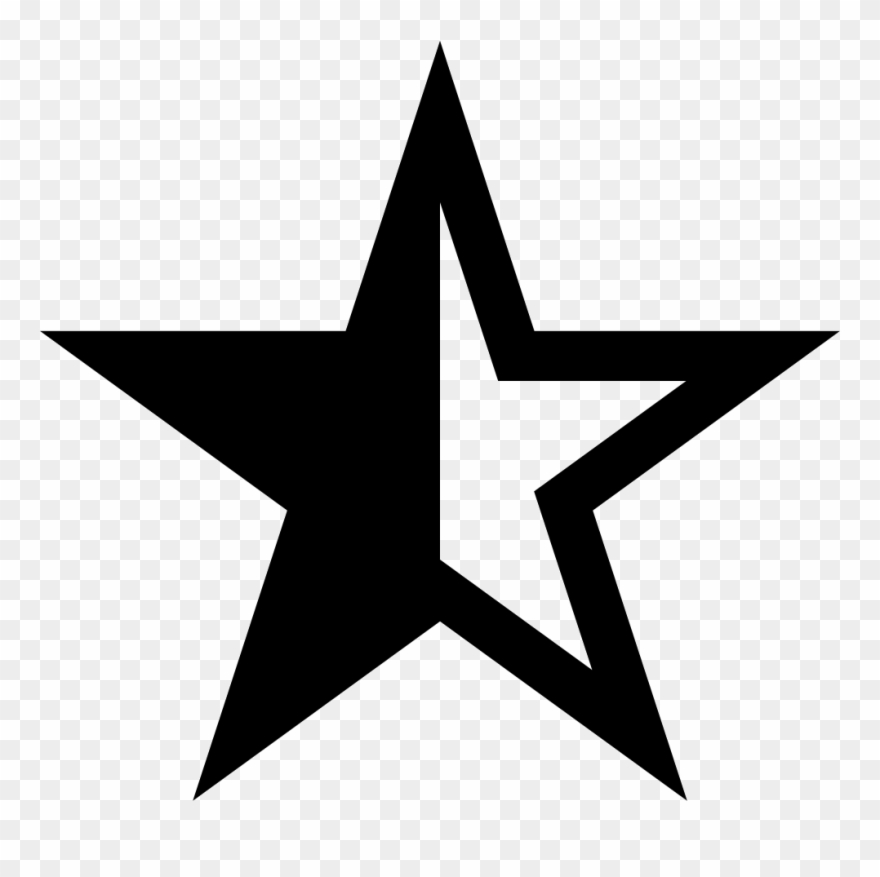 Png File - Half Filled Star Icon Clipart
