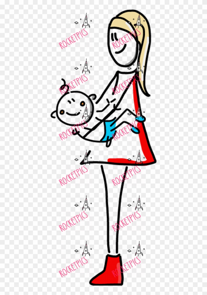 Junge Mutter Mit Baby Clipart