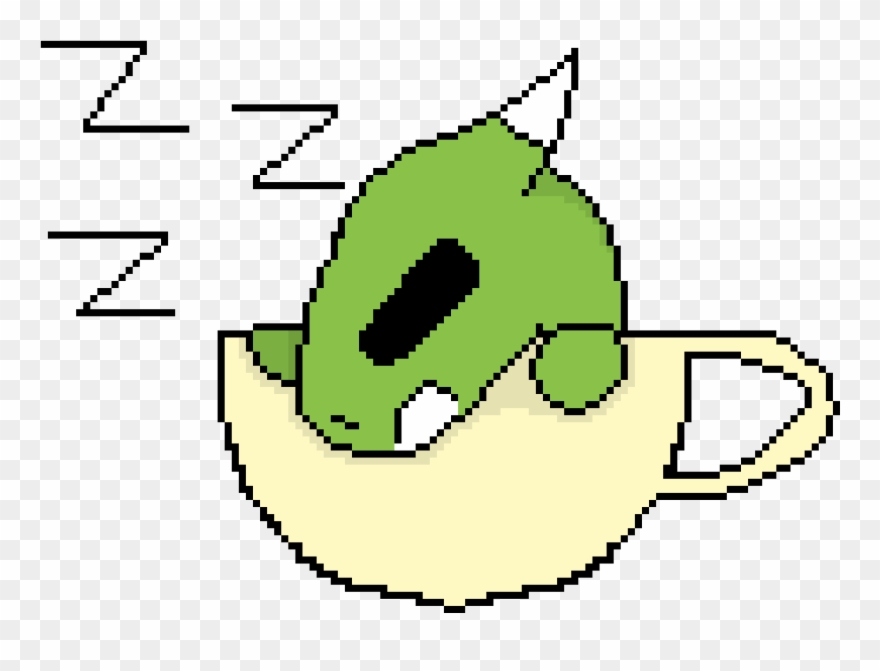 Cute Baby Dragon Sleeping In A Tea Cup Clipart