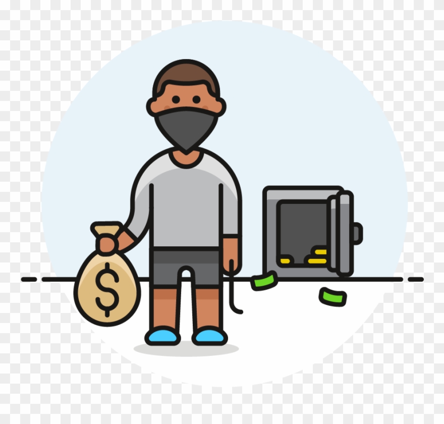 03 Thief Stealing Safe Male African American - Theft Clipart