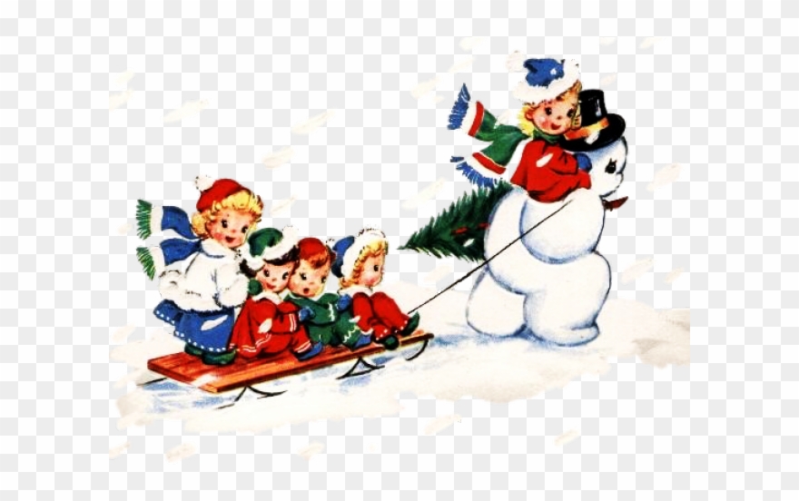 Holydays Clipart Vintage - Toboggan - Png Download