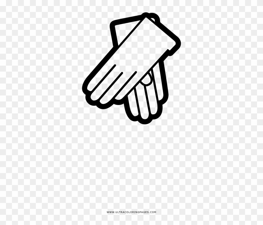 Gloves Coloring Page - Hand Clipart