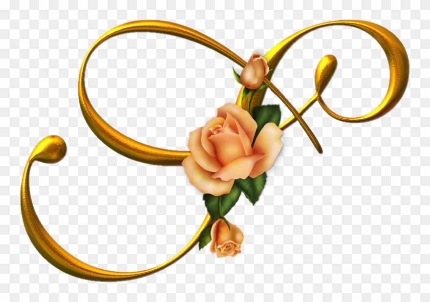 Фотки Monogram Alphabet, Letters, Clip Art, Yellow, - Hybrid Tea Rose - Png Download