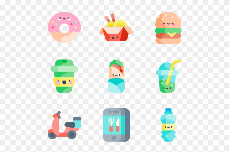Kawaii Food Png Transparent Background - Flat Kawaii Food Clipart