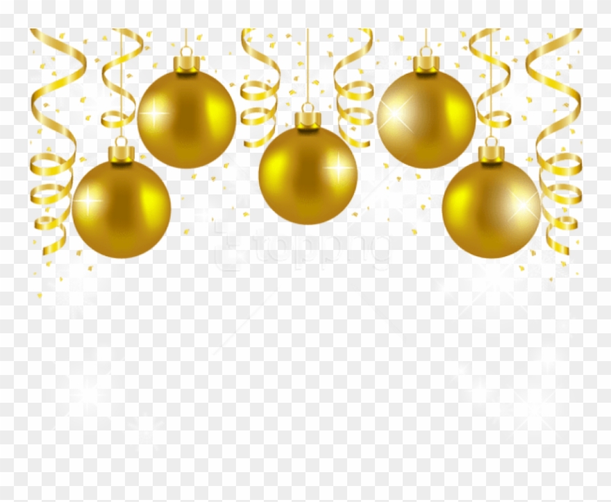 Gold Christmas Ornament Png - Gold Christmas Decoration Png Clipart