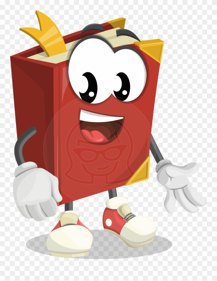 Cute Book Cartoon Vector Character Aka Bookie Paperson - Book Character Vector Png Clipart