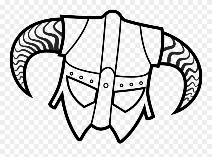Dragonborn Drawing Easy Transparent Clipart Free Download - Skyrim Iron Helmet Drawing - Png Download