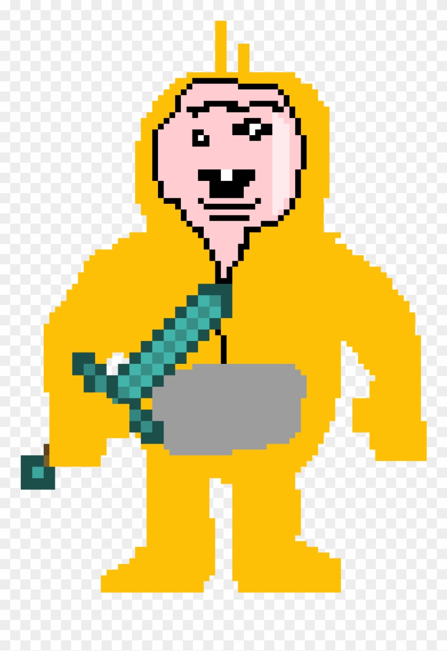 Teletubbie - 8 Bit Minecraft Diamond Sword Clipart