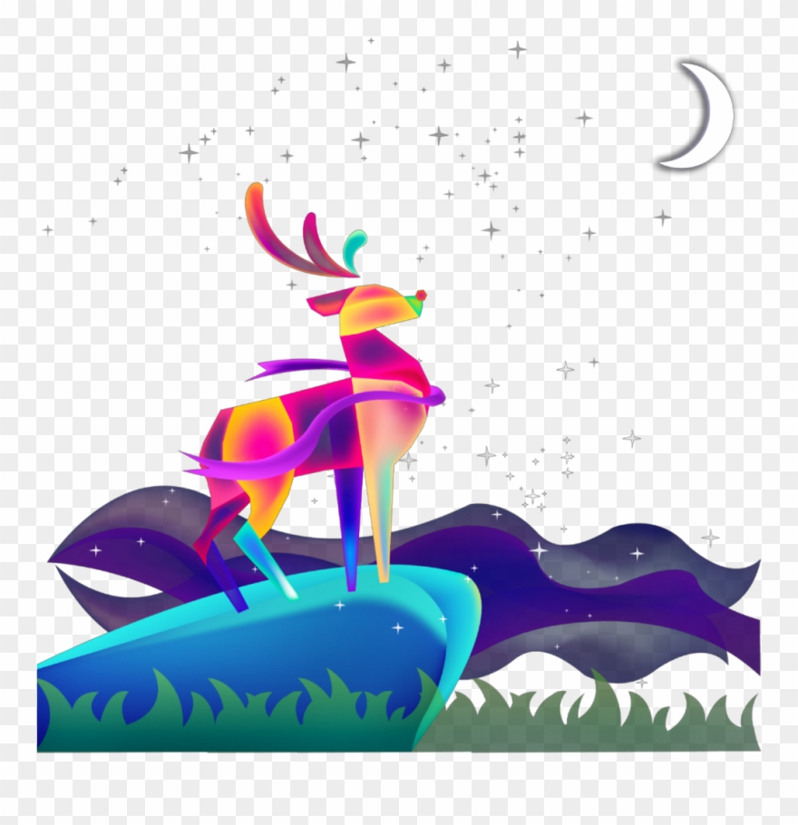 #ftestickers #fantasyart #background #deer #landscape - Deer Clipart