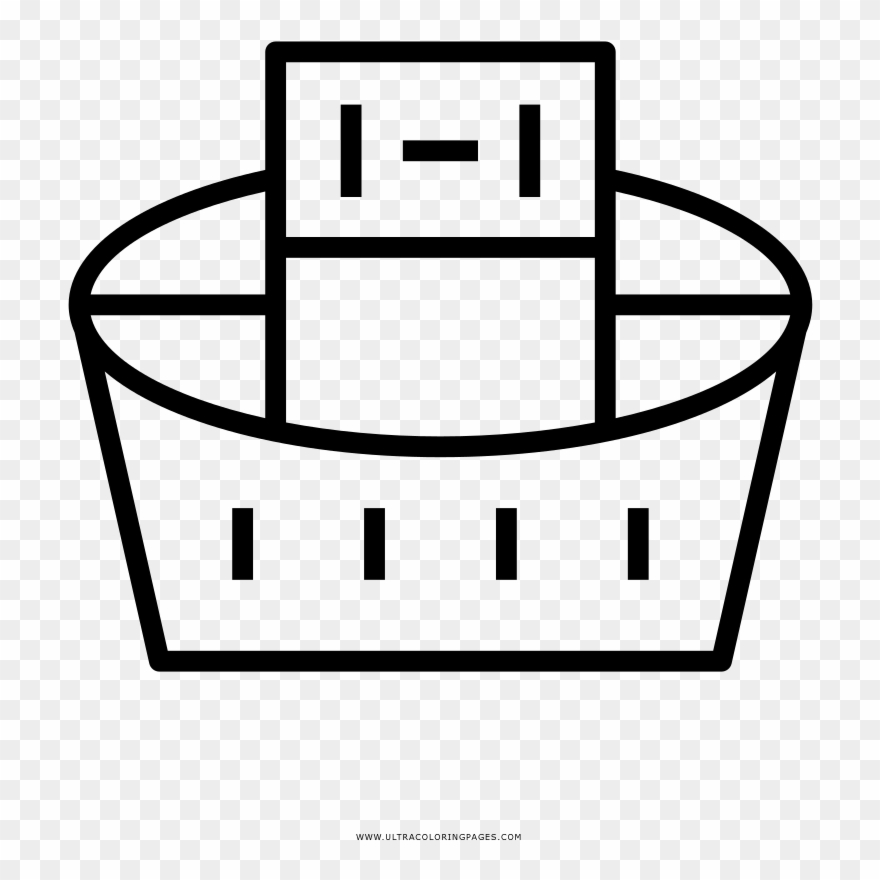 Stadium Coloring Page - Line Art Clipart