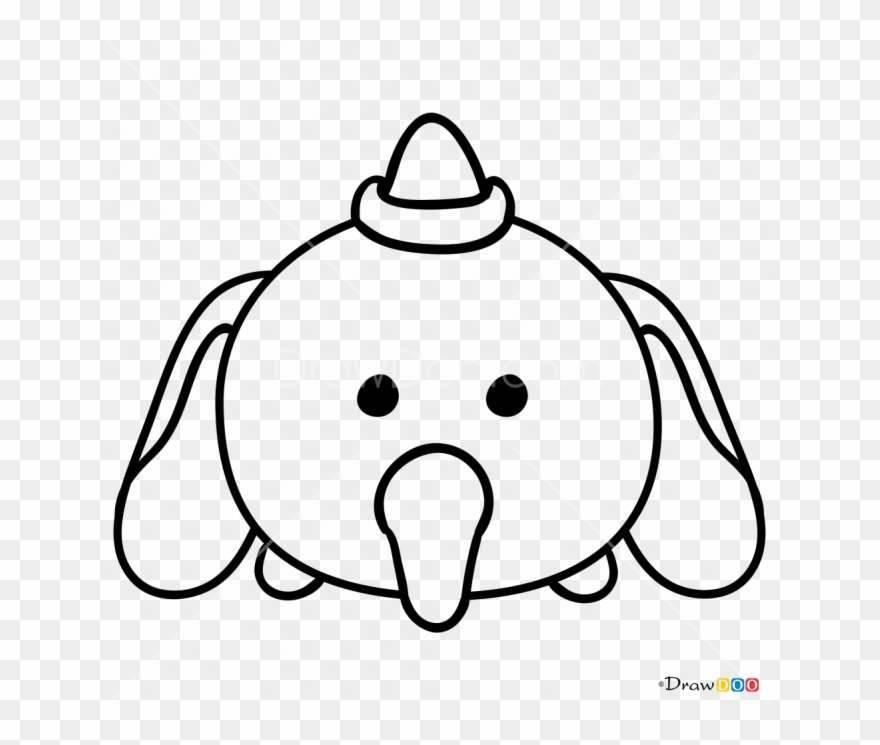 Drawing Thing Draw Dumbo Transparent & Png Clipart - Disney Tsum Tsum Draw Dumbo