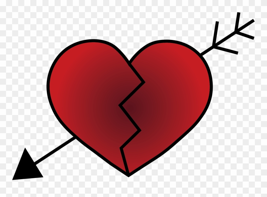 A Red Heart With A Jagged "broken Heart" Line Through - Heart Clipart