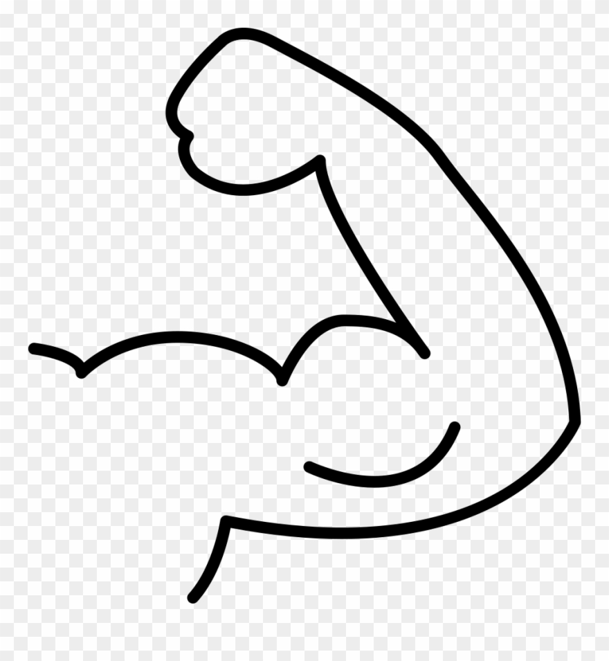 Muscle Flex Outline Comments - Flexing Arm No Background Clipart