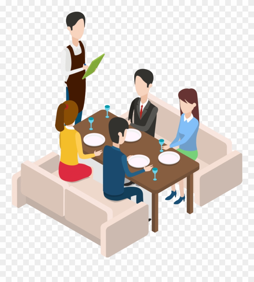 Clipart Customers Restaurant - Png Download