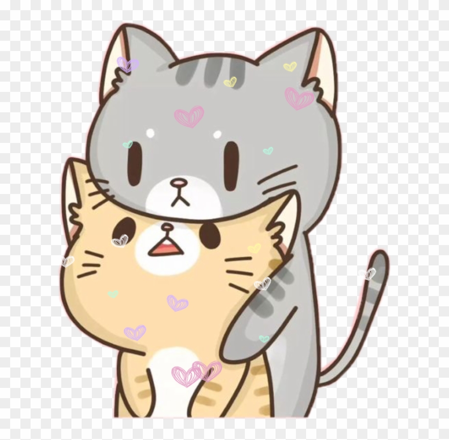 #cat #gato #friends💞 #amigos💞 #grey #gris #yellow - Stickers De Gatos Png Clipart