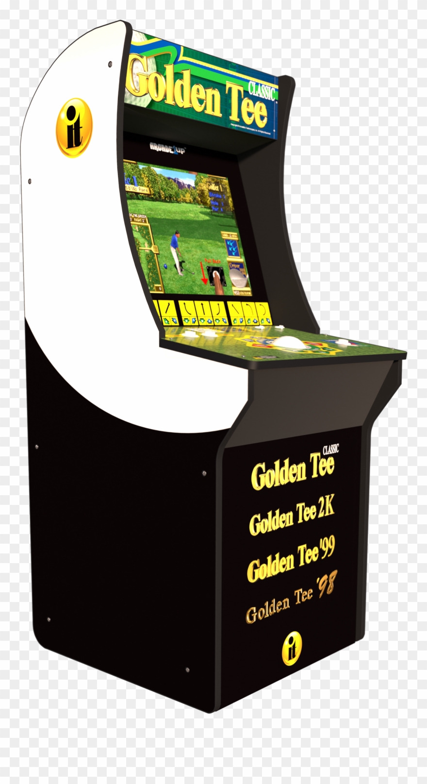 Golden Tee Classic Arcade System With Riser, 4ft, Arcade1up, - Golden Tee Arcade 1up Clipart