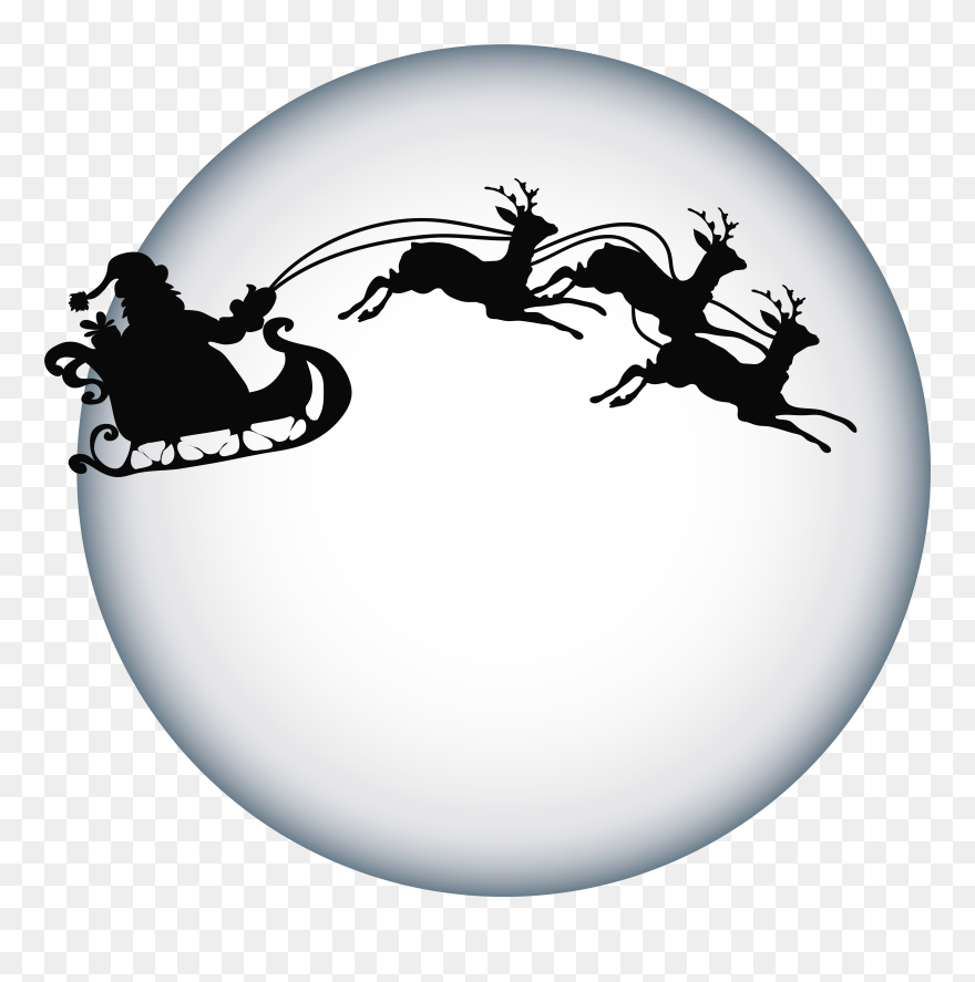 Free Png Santa Clause And Moon Shade Transparent Png - Christmas Deer Silhouette Png Clipart