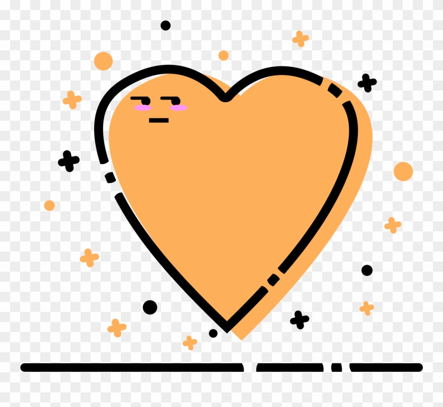 Orange Love Shape Meb Style Texture Border Png And - Heart Clipart