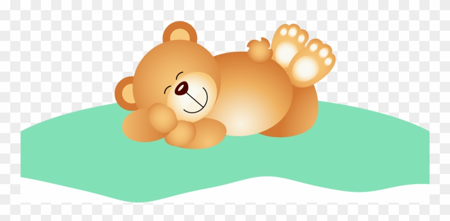 Sleeping Teddy Wavy - Cartoon Clipart